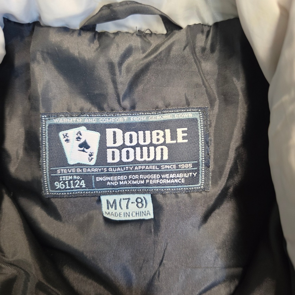 Steve & Barrys Double Down Puffer Vest Boys Medium 7-8 Gray Two Tone Ripstop